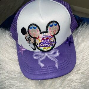 Women’s Custom Purple Disney Mickey Embroidered Trucker Hat